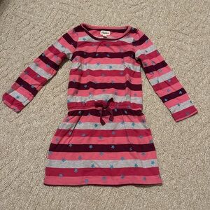 Hatley Striped Dress with Pink, Gray, and Blue Accents